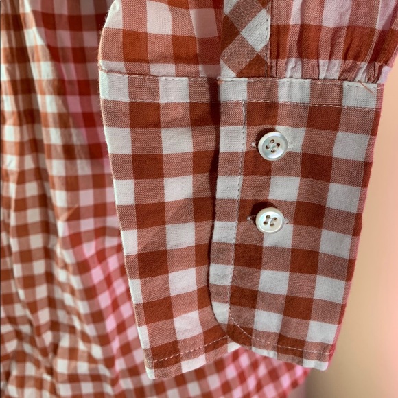 J. Crew Women's Sz 4 Tie Waist Button Down plaid Cotton shirt - Picture 4 of 8